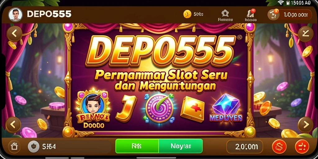 Tampilan gameplay DEPO555 yang mengasyikkan dalam permainan slot.