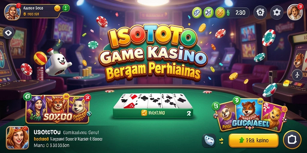 Screenshot gameplay ISOTOTO menunjukkan suasana kasino yang mendebarkan.
