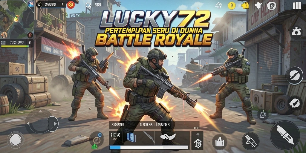 Tampilan menegangkan dalam pertandingan Battle Royale di LUCKY72.