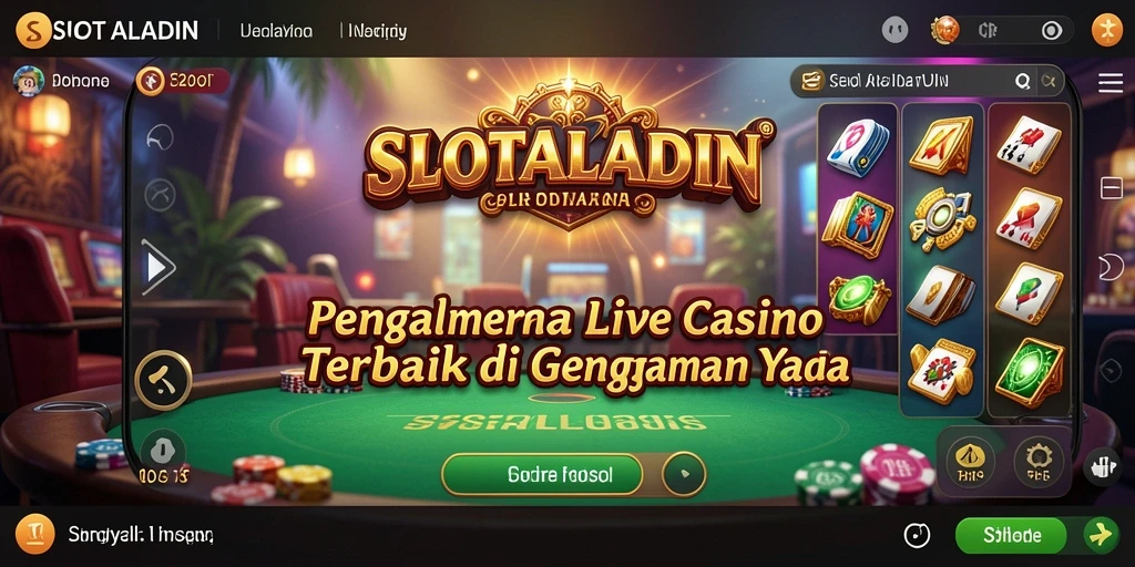 Tampilan menarik dari gameplay Live Casino SLOTALADIN.