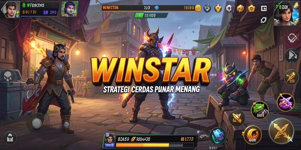 Screenshot gameplay WINSTAR menampilkan aksi strategi dan taktik yang mendebarkan.